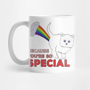 Because You're So Special - Funny Cat Fart Rainbow Mug